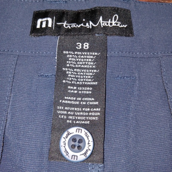 Travis Mathew Bermuda Performance Stretch Golf Shorts Men's 38 Blue - Picture 3 of 9